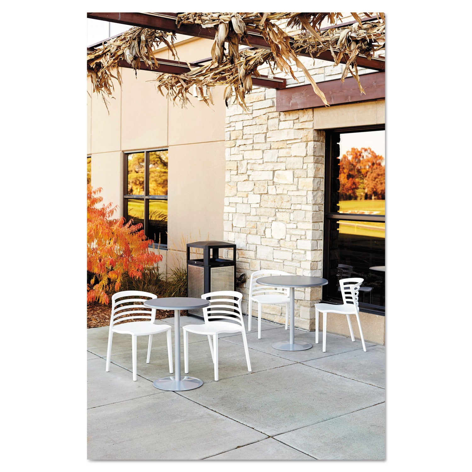 Safco® Evos Series Steel Waste Container, 38 gal, Steel, Black