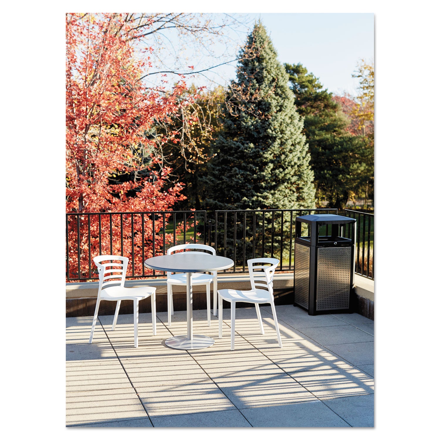 Safco® Evos Series Steel Waste Container, 38 gal, Steel, Black