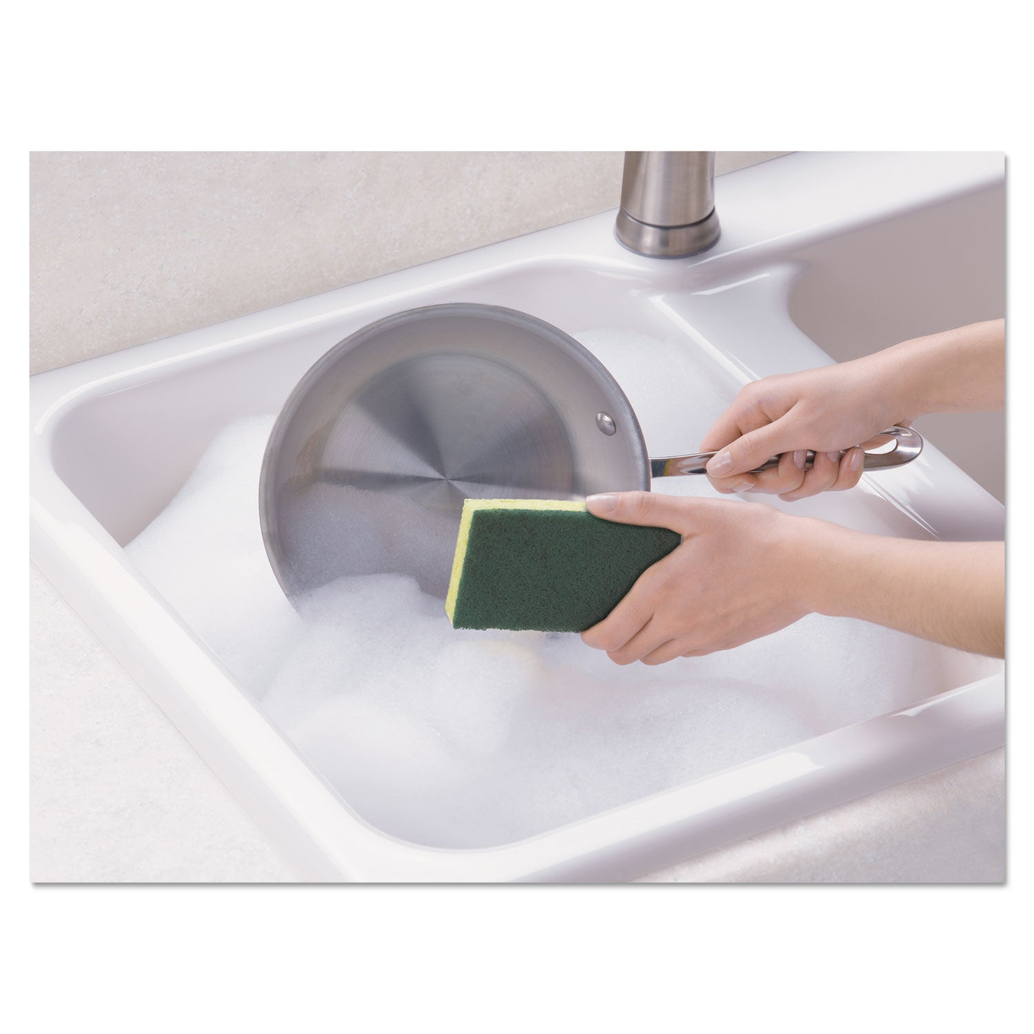 Scotch-Brite® Heavy-Duty Scrub Sponge, 4.5 X 2.7, 0.6" Thick, Yellow/green, 3/pack