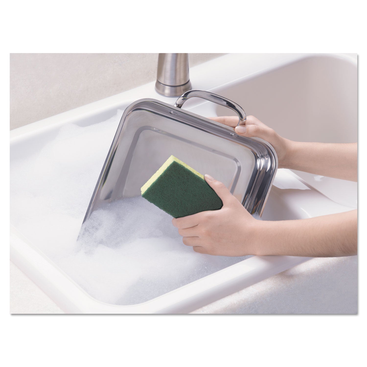 Scotch-Brite® Heavy-Duty Scrub Sponge, 4.5 X 2.7, 0.6" Thick, Yellow/green, 3/pack