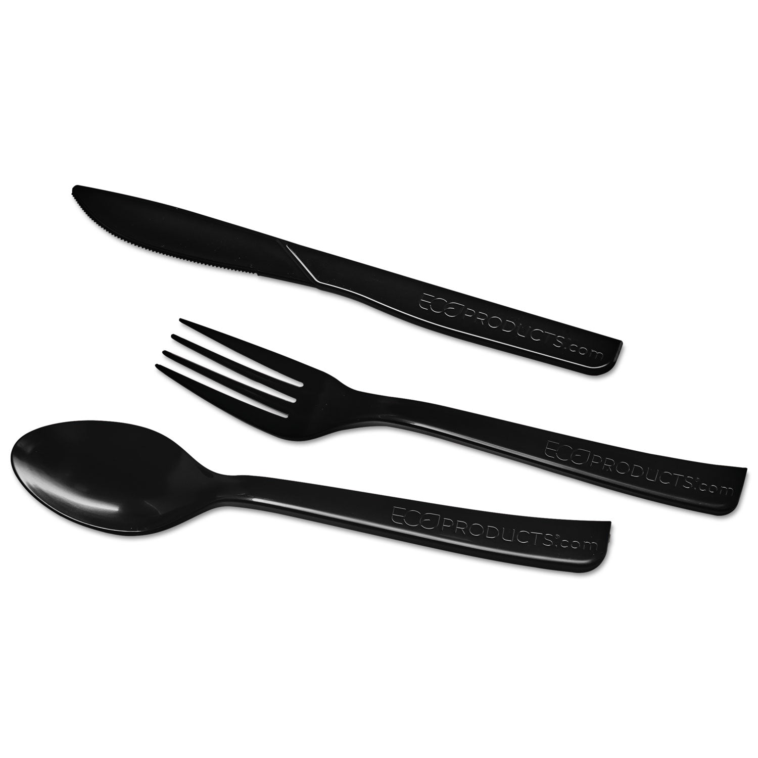 Eco-Products® 100% Recycled Content Cutlery, Fork, Plastic, Black, 50/Pack, 20 Packs/Carton