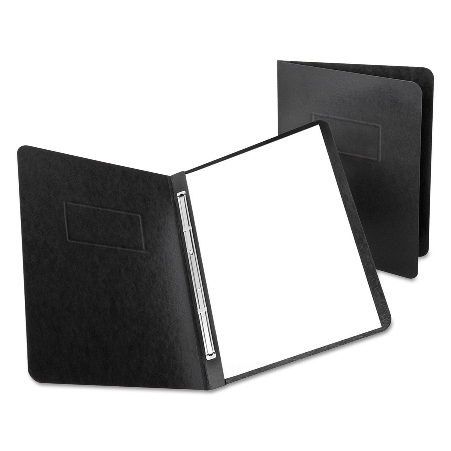 Heavyweight PressGuard and Pressboard Report Cover w/ Reinforced Side Hinge, 2-Prong Metal Fastener, 3" Cap, 8.5 x 11, Black