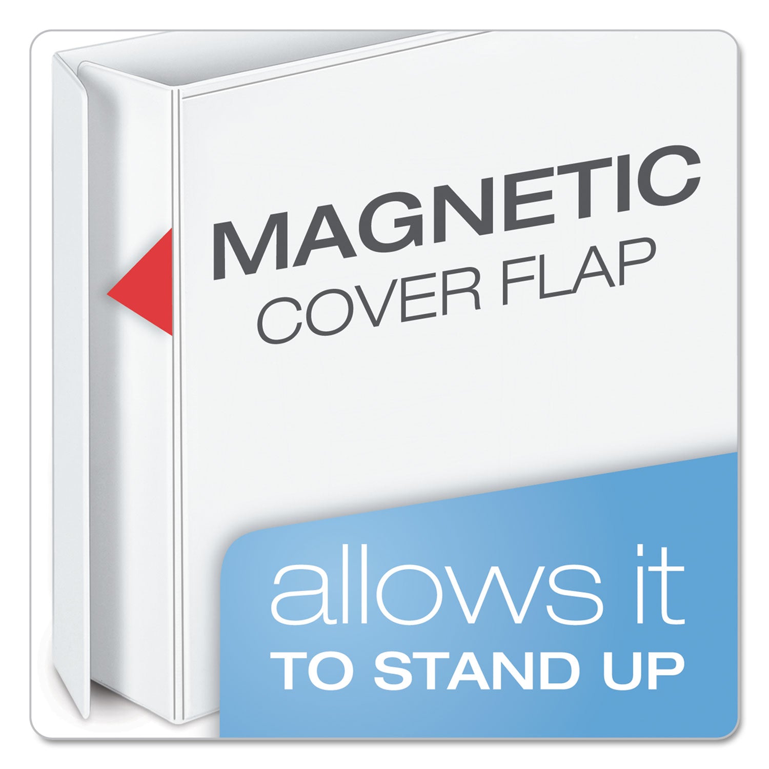 Cardinal® Freestand Easy Open Locking Slant-D Ring Binder, 3 Rings, 5" Capacity, 11 X 8.5, White