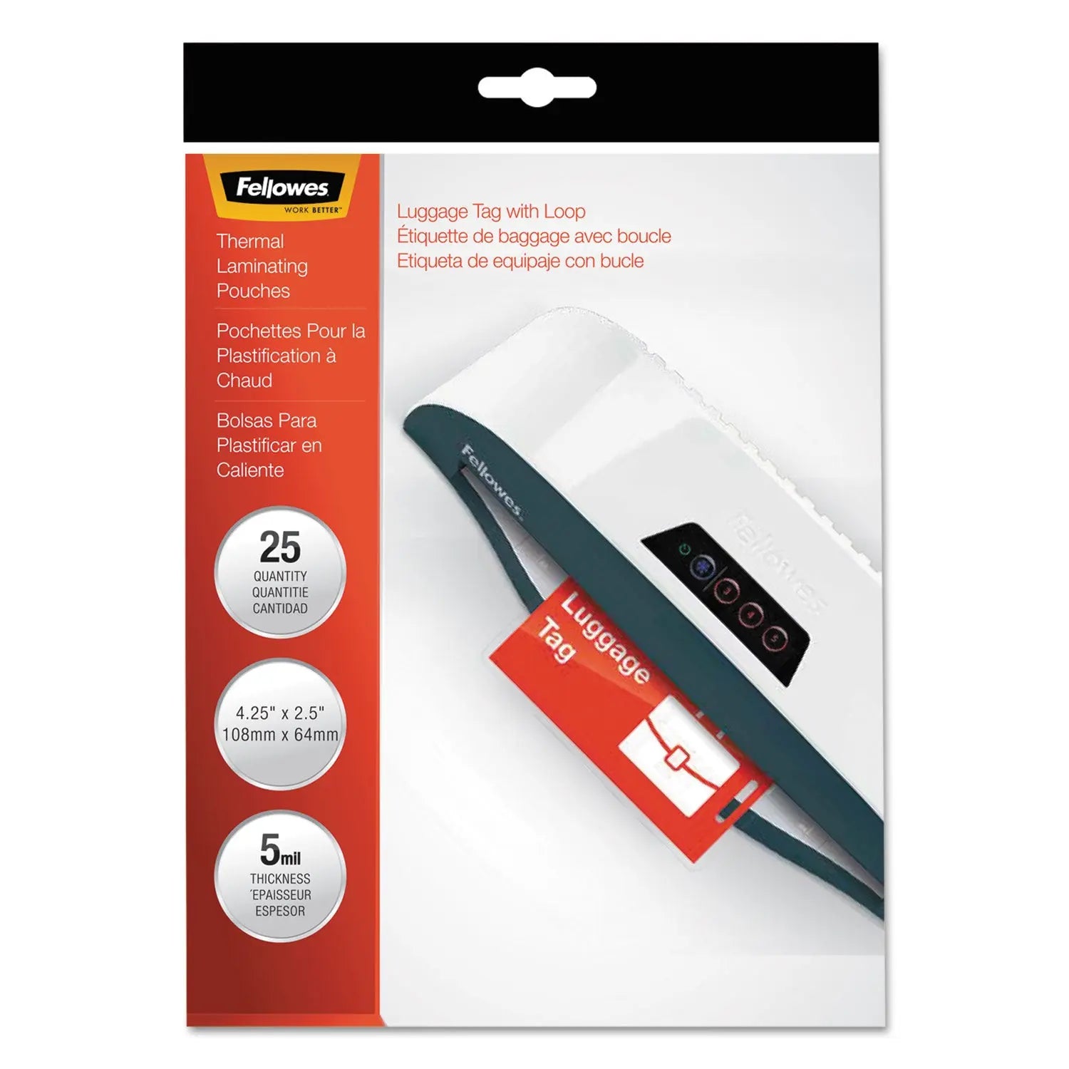 Laminating Pouches, 5 mil, 4.25" x 2.5", Gloss Clear, 25/Pack Fellowes® Flipcost