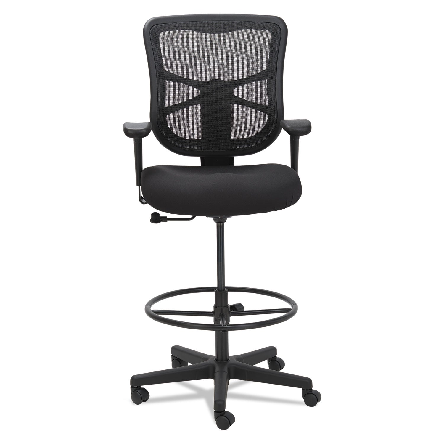 Alera® Alera Elusion Series Mesh Stool, Supports Up to 275 lb, 22.6" to 31.6" Seat Height, Black