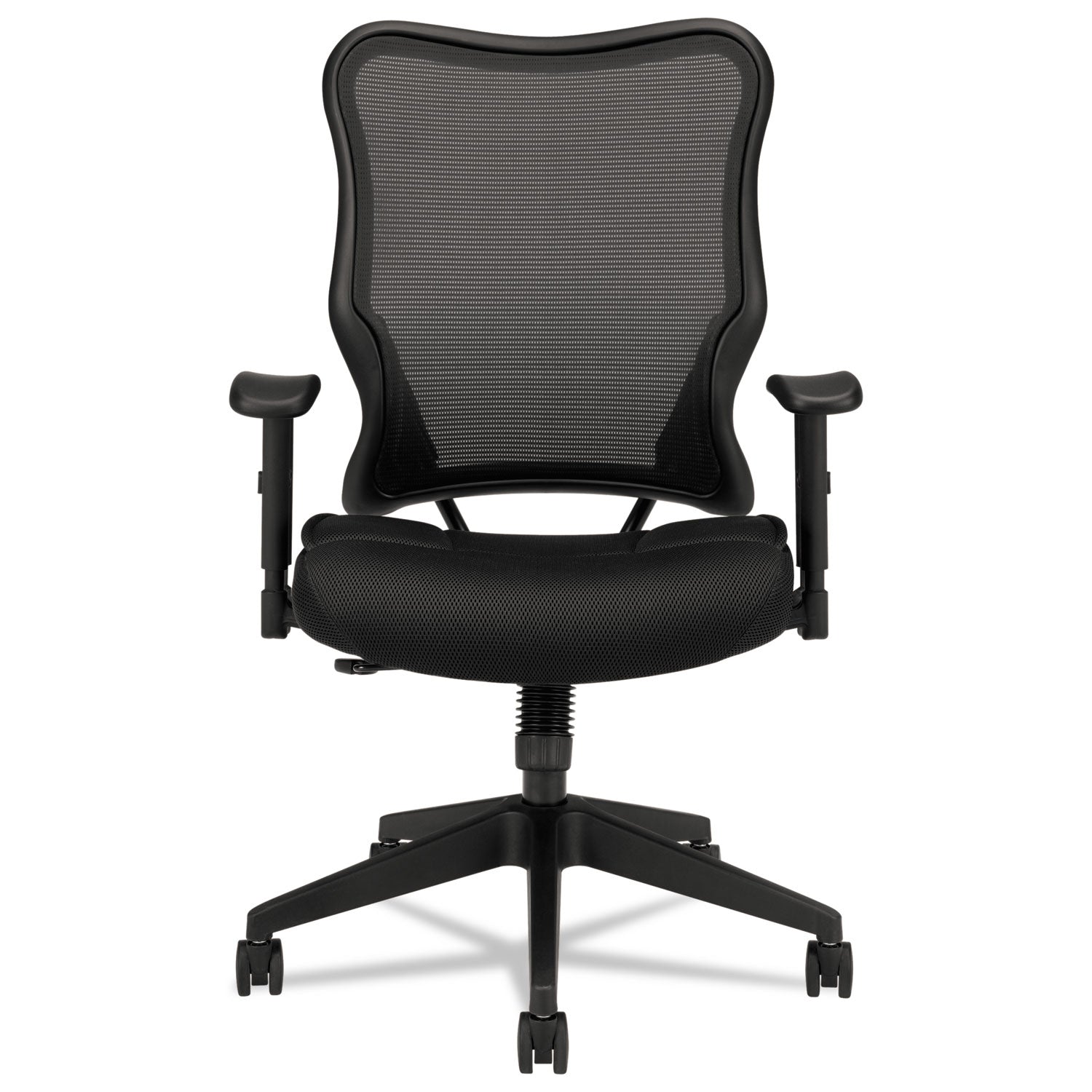 HON® Vl702 Mesh High-Back Task Chair, Supports Up To 250 Lb, 18.5" To 23.5" Seat Height, Black