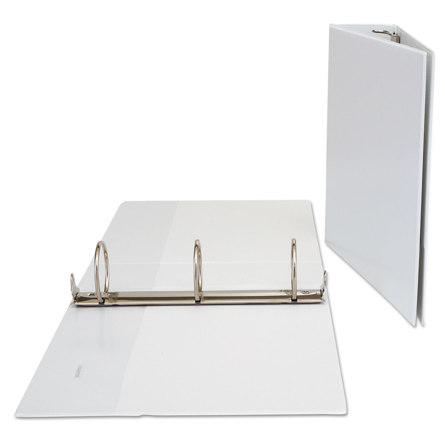 Universal® Deluxe Round Ring View Binder, 3 Rings, 3" Capacity, 11 X 8.5, White