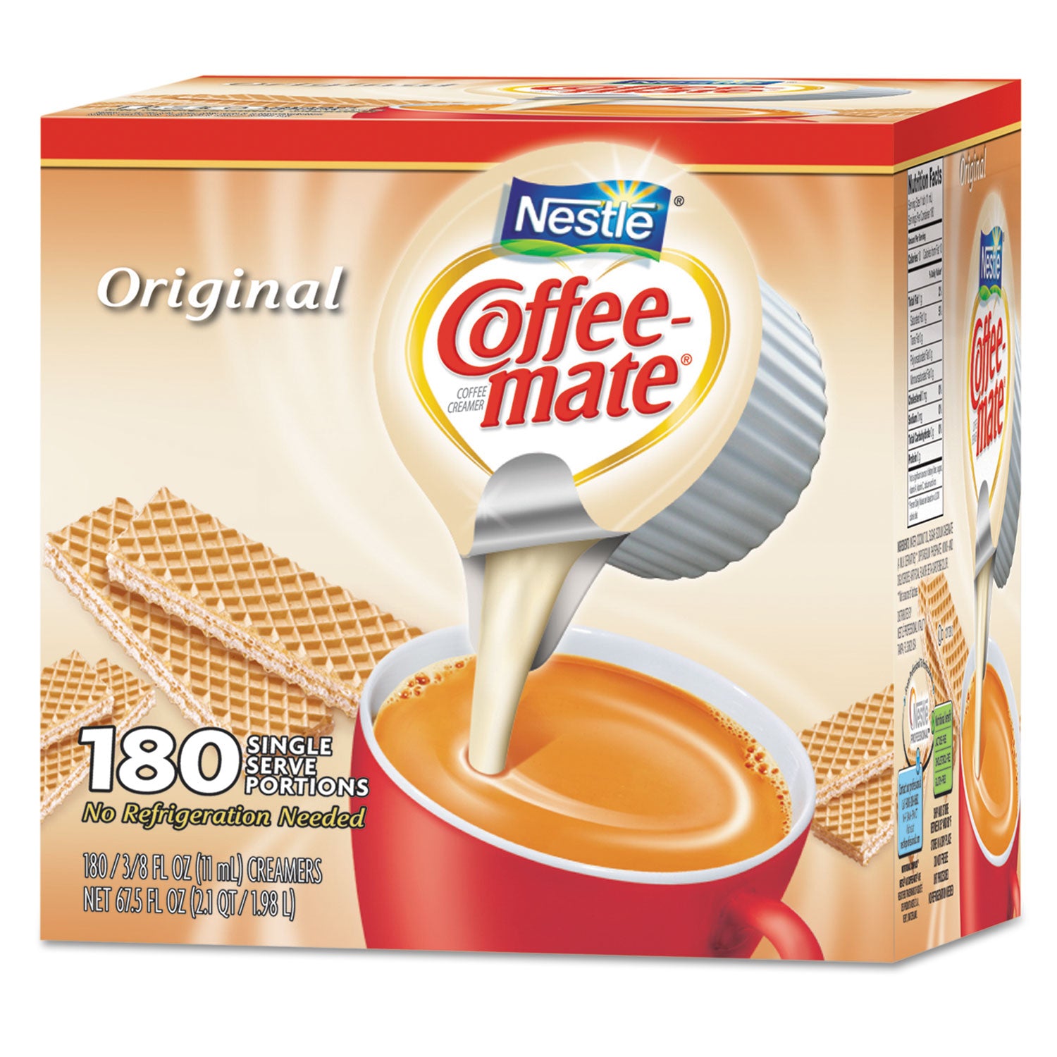 Coffee mate® Liquid Coffee Creamer, Original, 0.38 Oz Mini Cups, 180/carton