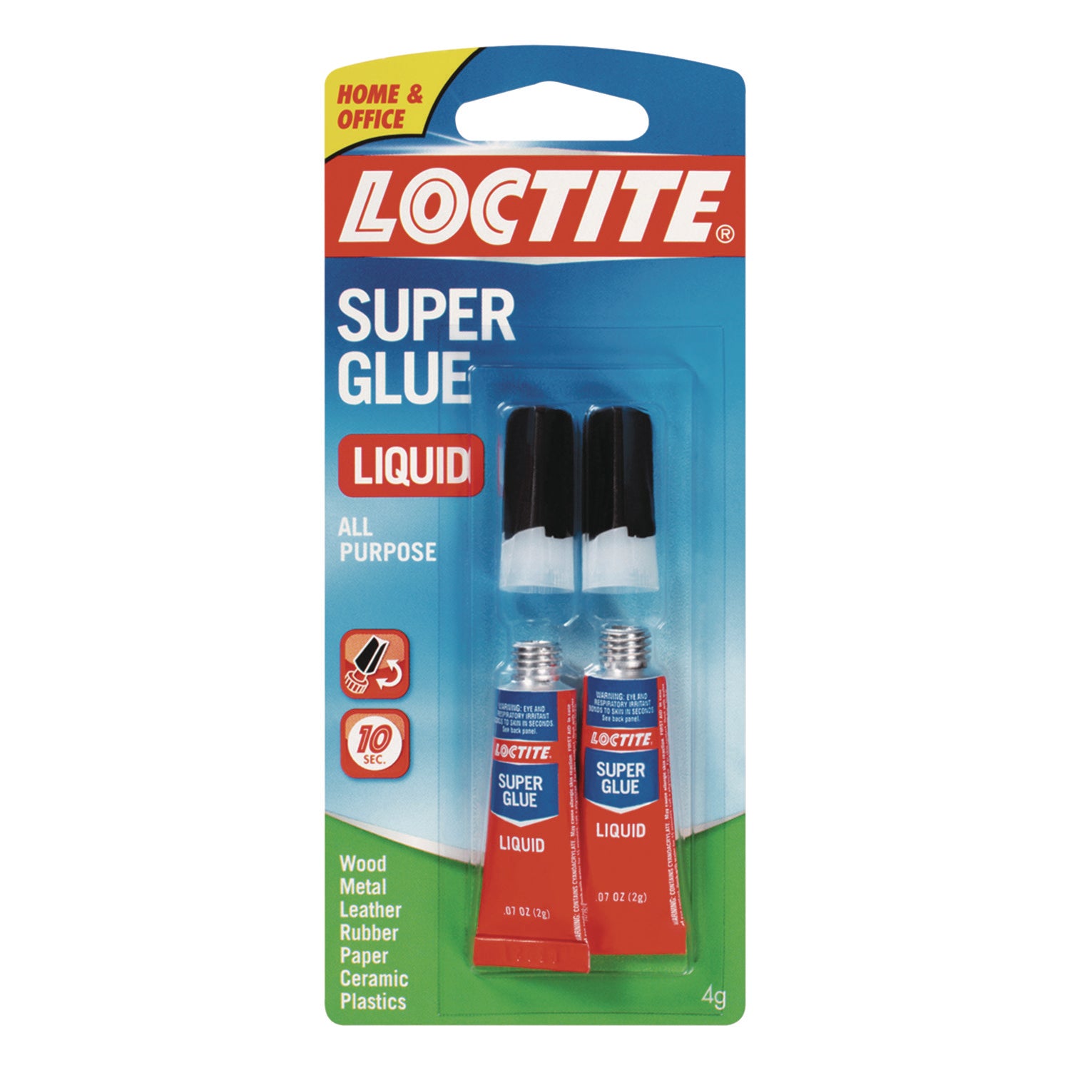 Loctite® Super Glue Liquid Tubes, 0.07 Oz, Dries Clear, 2/pack