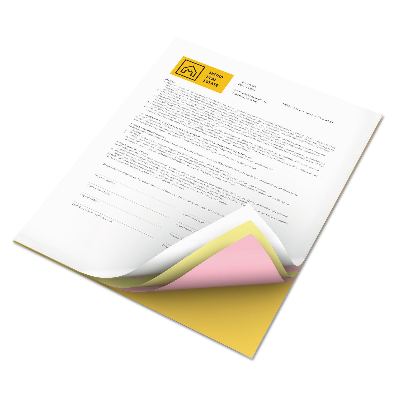 xerox™ Vitality Multipurpose Carbonless 4-Part Paper, 8.5 x 11, Goldenrod/Pink/Canary/White, 5,000/Carton