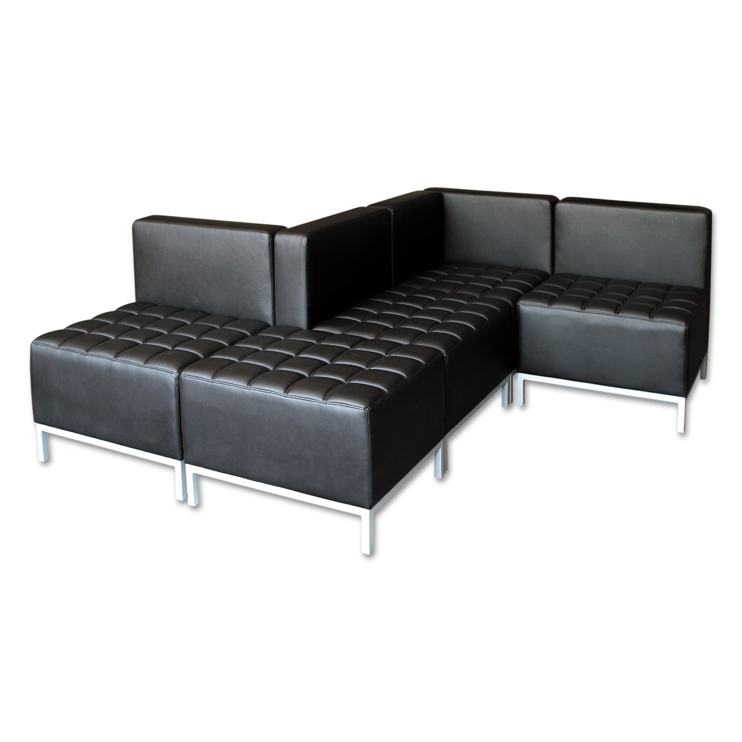 Alera® Alera QUB Series Armless L Sectional, Center Seat, 26.38" x 26.38" x 30.5", Black