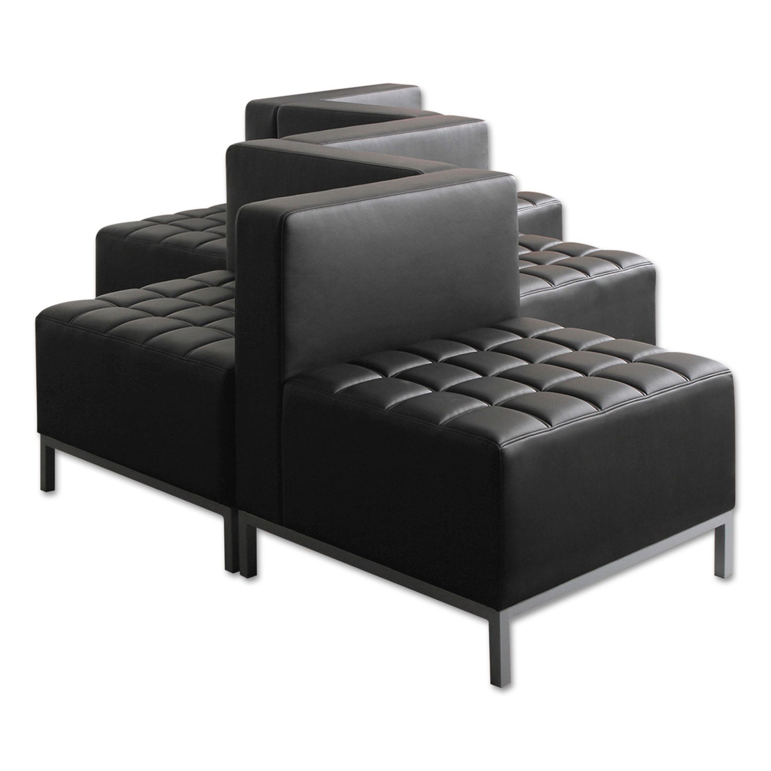 Alera® Alera QUB Series Armless L Sectional, Center Seat, 26.38" x 26.38" x 30.5", Black