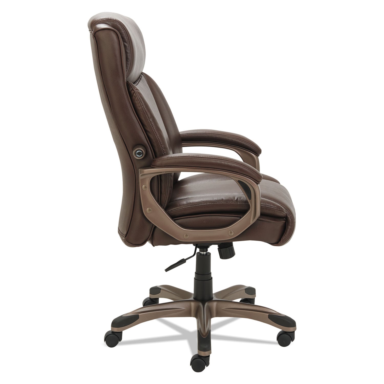 Alera® Alera Veon Series Executive High-Back Bonded Leather Chair, Supports Up To 275 Lb, Brown Seat/back, Bronze Base