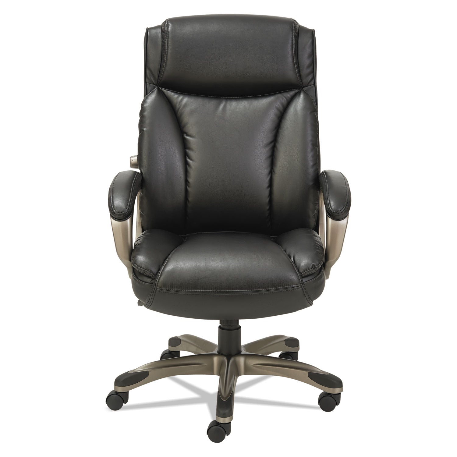 Alera® Alera Veon Series Executive High-Back Bonded Leather Chair, Supports Up To 275 Lb, Black Seat/back, Graphite Base