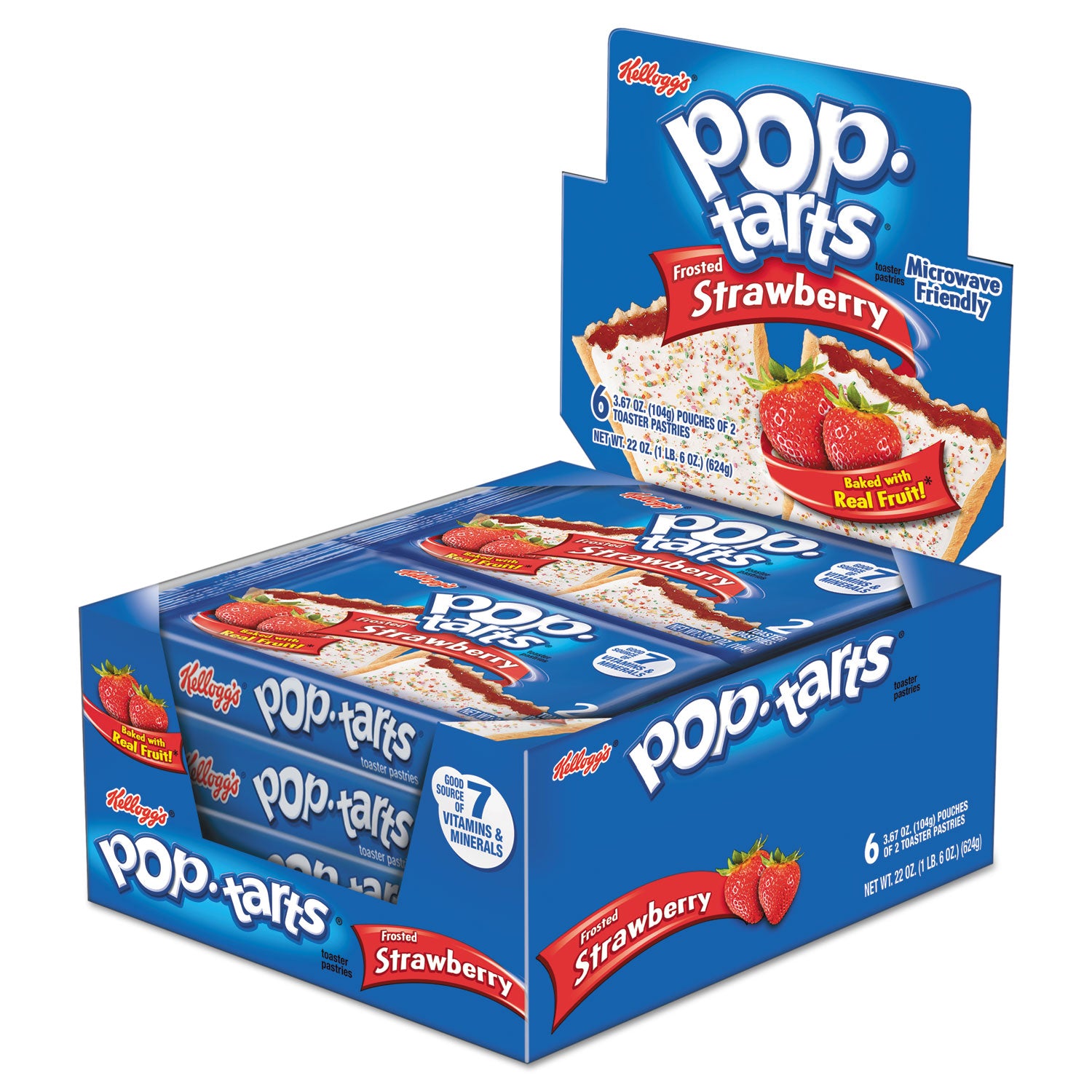 Kellogg's® Pop Tarts, Frosted Strawberry, 3.67 Oz, 2/pack, 6 Packs/box