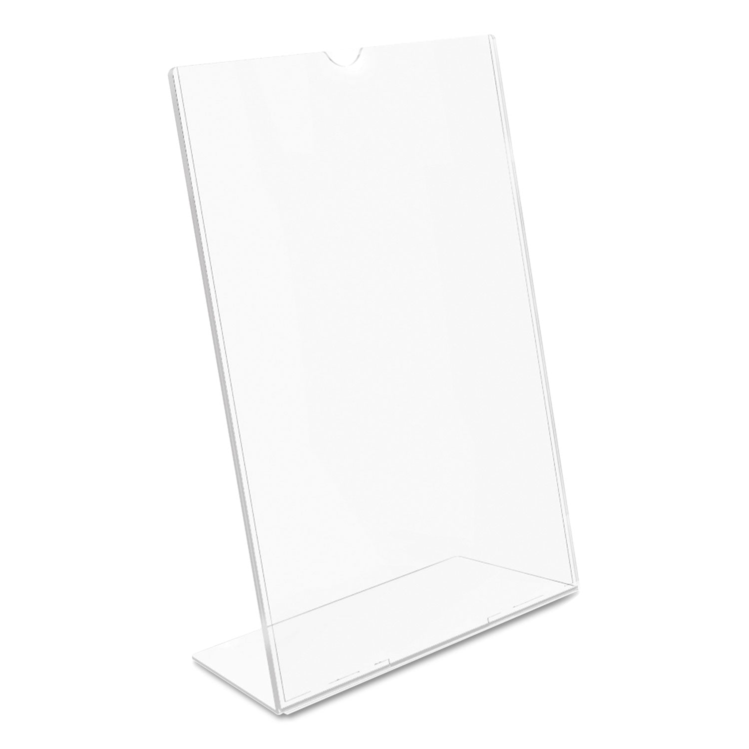 deflecto® Superior Image Slanted Sign Holder, Portrait, 5 X 7 Insert, Clear