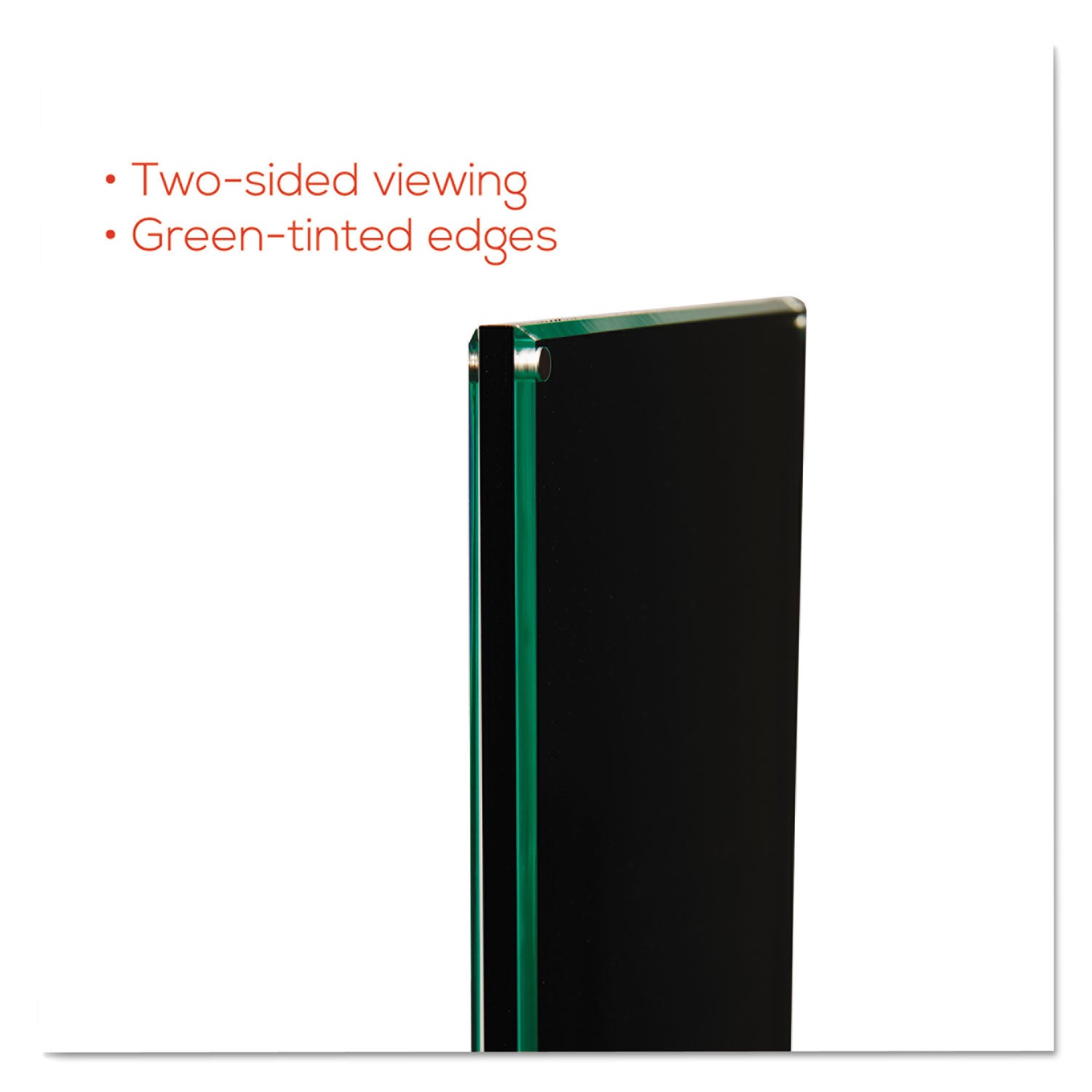 deflecto® Double-Sided Magnetic Sign Display, 8.5 x 11 Insert, 56" Tall, Clear/Black