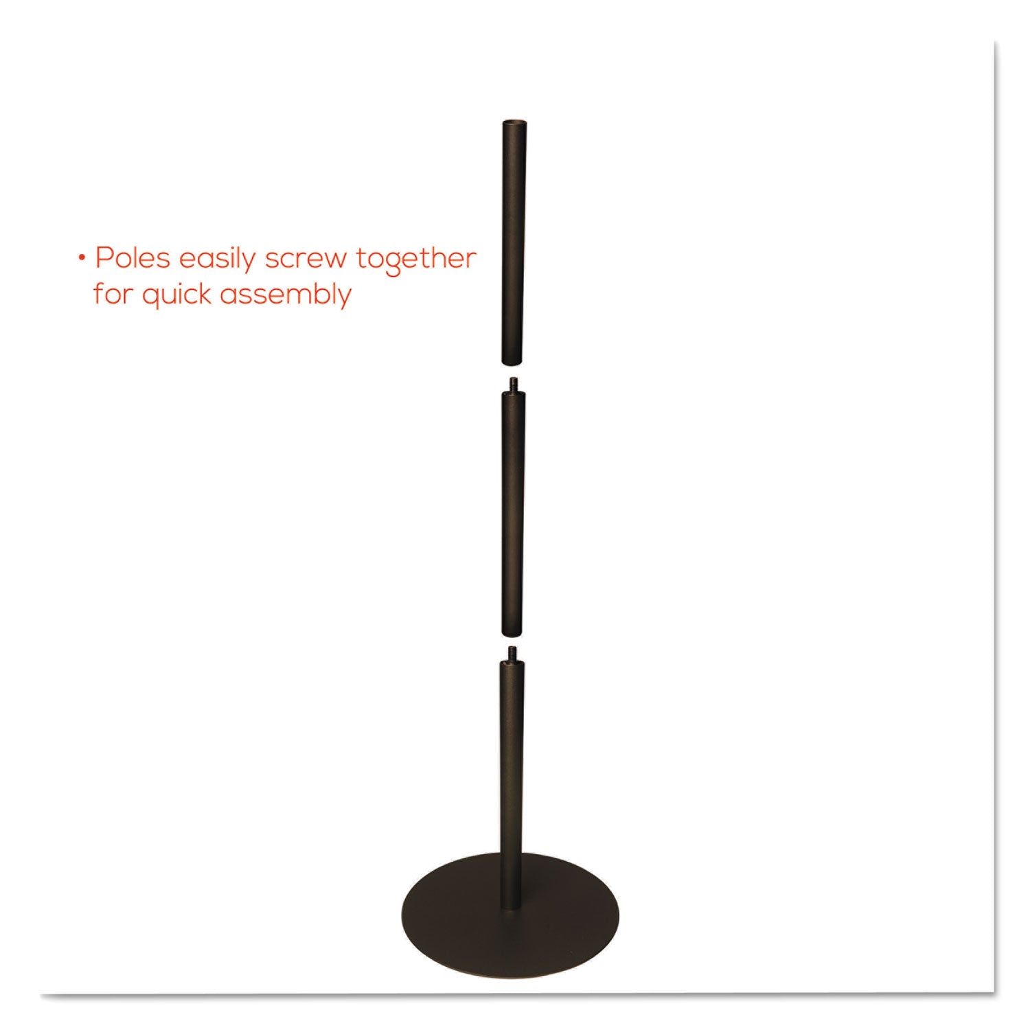 deflecto® Double-Sided Magnetic Sign Display, 8.5 x 11 Insert, 56" Tall, Clear/Black