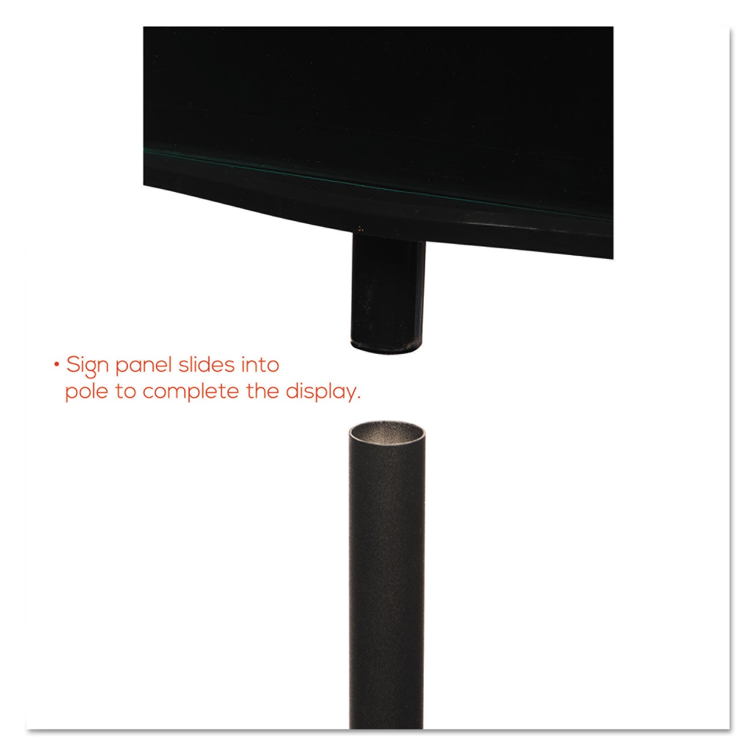 deflecto® Double-Sided Magnetic Sign Display, 8.5 x 11 Insert, 56" Tall, Clear/Black