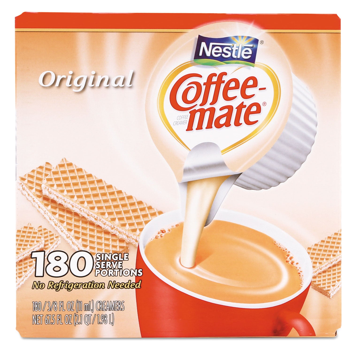 Coffee mate® Liquid Coffee Creamer, Original, 0.38 Oz Mini Cups, 180/carton