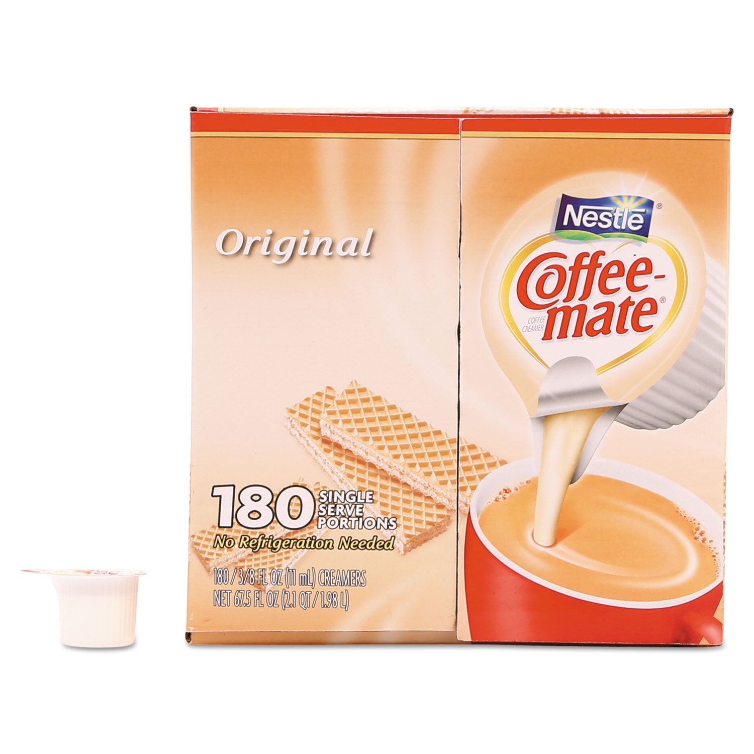 Coffee mate® Liquid Coffee Creamer, Original, 0.38 Oz Mini Cups, 180/carton