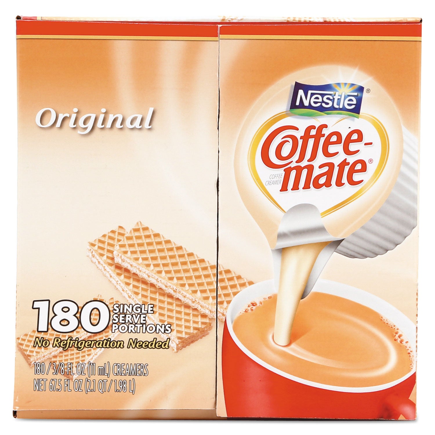 Coffee mate® Liquid Coffee Creamer, Original, 0.38 Oz Mini Cups, 180/carton