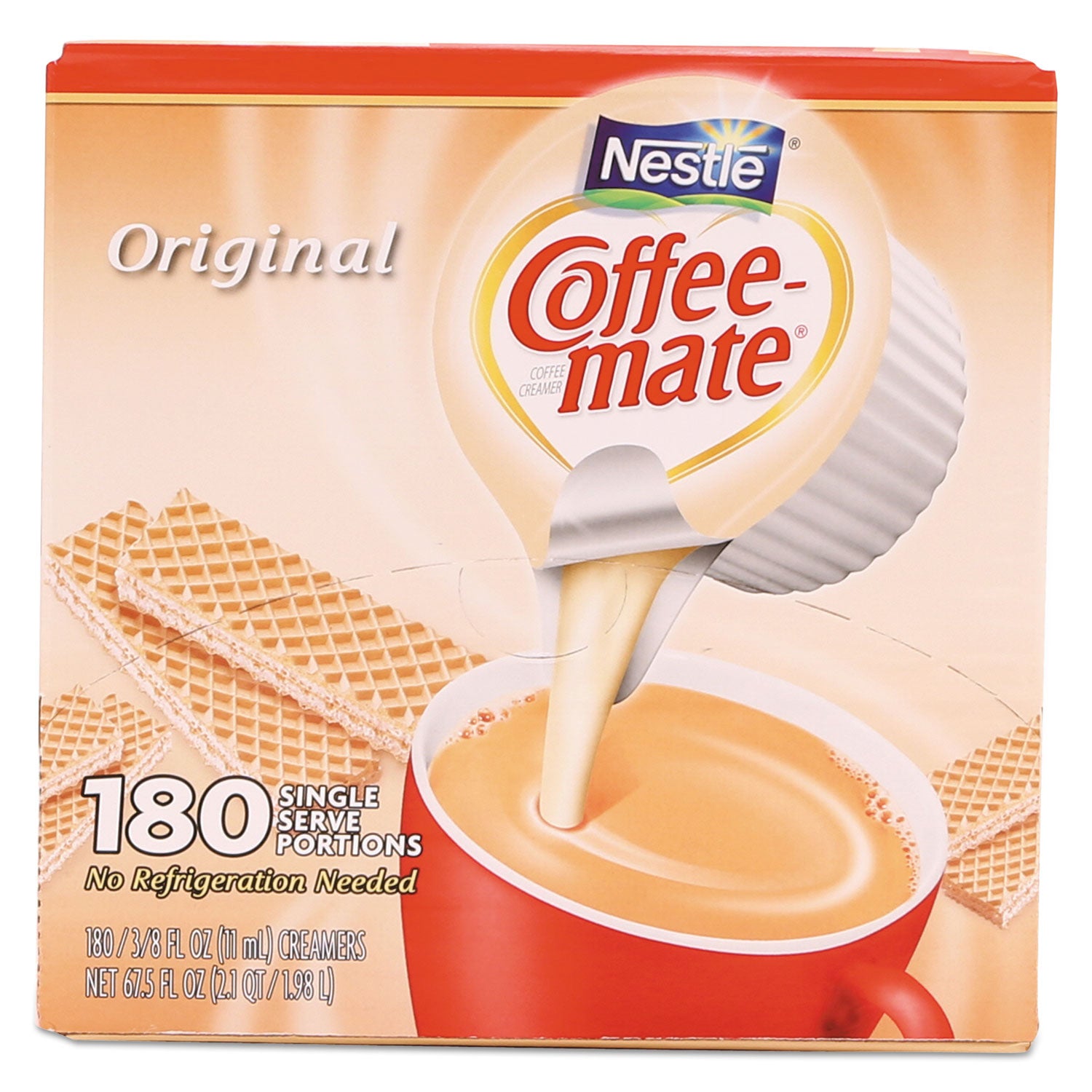 Coffee mate® Liquid Coffee Creamer, Original, 0.38 Oz Mini Cups, 180/carton