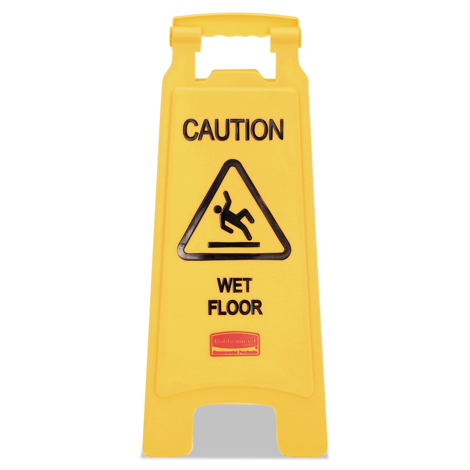 Rubbermaid® Commercial Caution Wet Floor Sign, 11 X 12 X 25, Bright Yellow