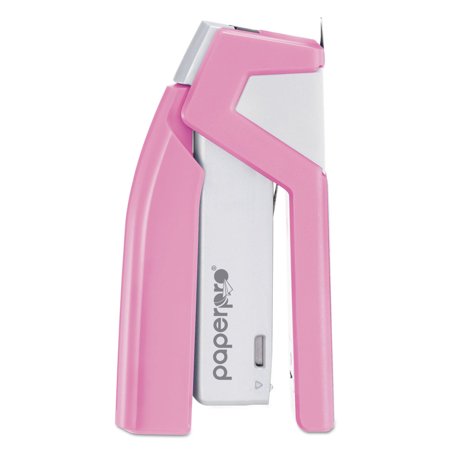 Bostitch® Incourage Spring-Powered Compact Stapler With Antimicrobial Protection, 20-Sheet Capacity, Pink/gray