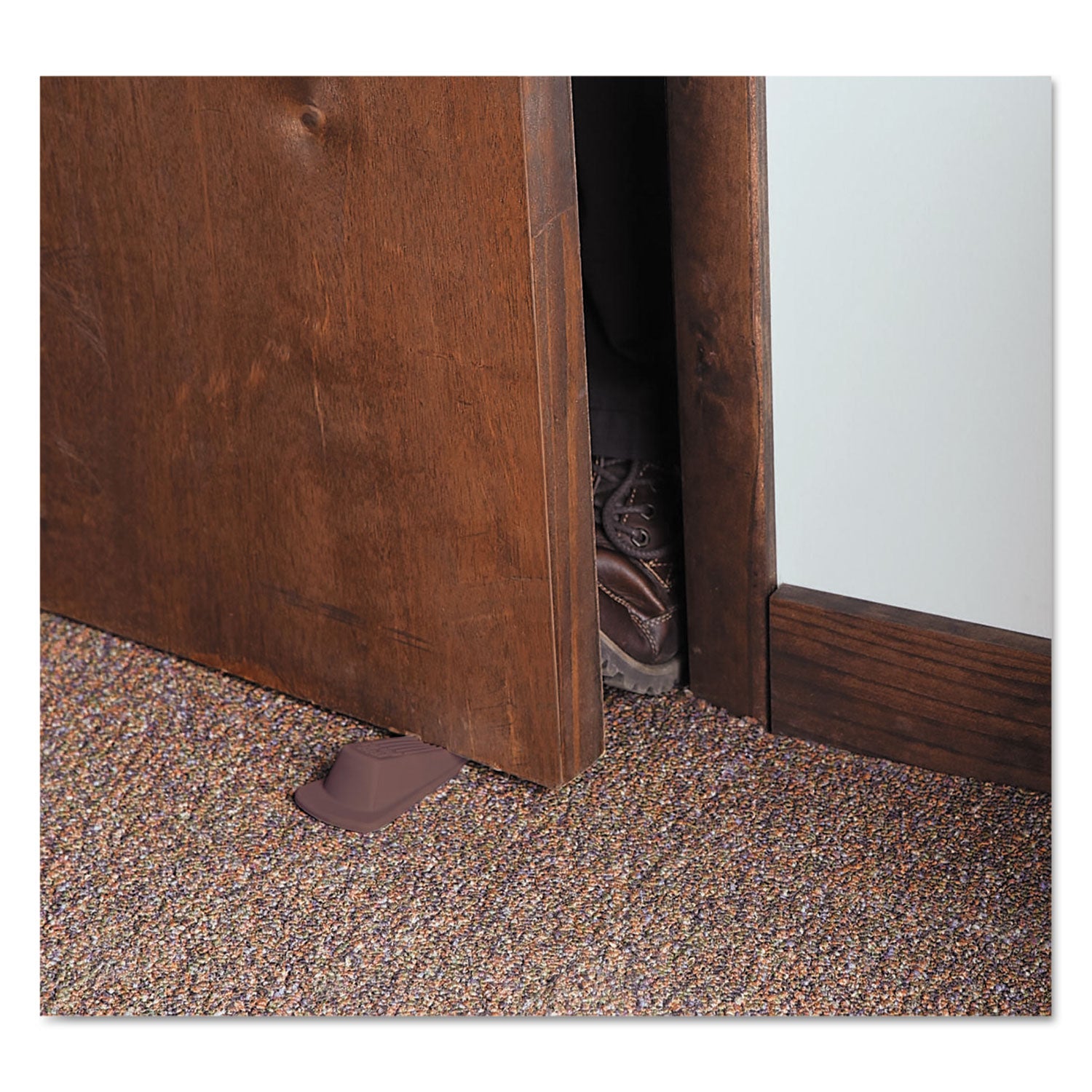 Master Caster® Big Foot Doorstop, No Slip Rubber Wedge, 2.25w X 4.75d X 1.25h, Brown