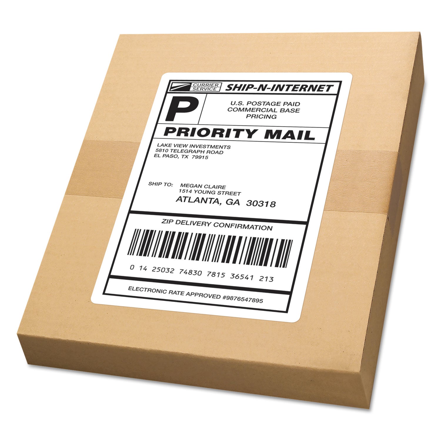 Avery® White Shipping Labels-Bulk Packs, Inkjet/laser Printers, 5.5 X 8.5, White, 2/sheet, 250 Sheets/box