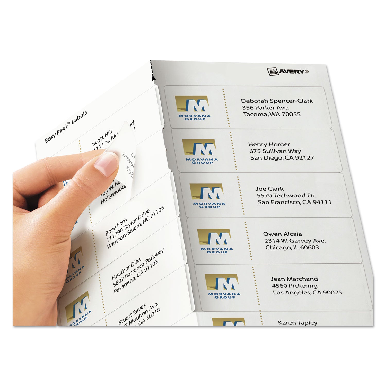 Avery® Matte Clear Easy Peel Mailing Labels W/ Sure Feed Technology, Inkjet Printers, 1.33 X 4, Clear, 14/sheet, 10 Sheets/pack