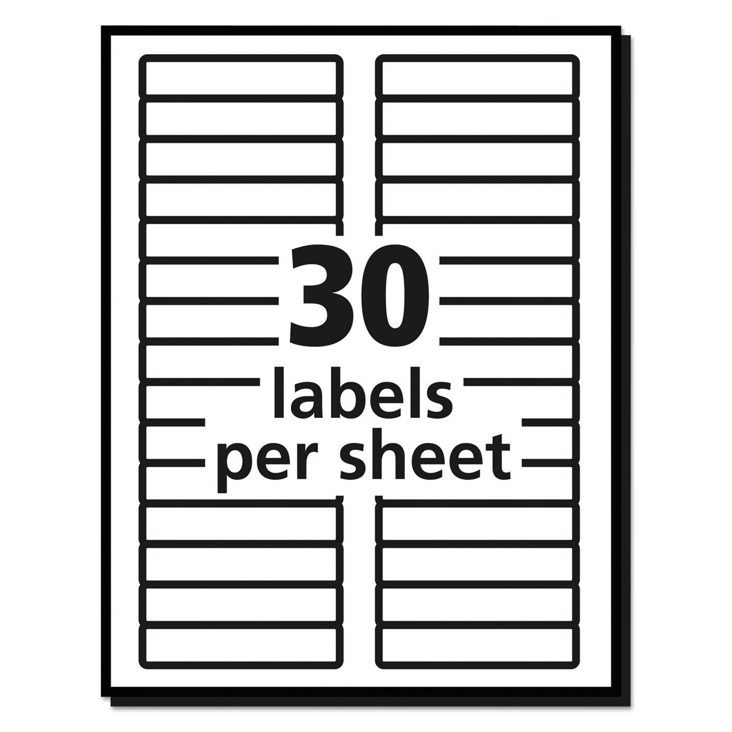 Avery® Permanent Trueblock File Folder Labels With Sure Feed Technology, 0.66 X 3.44, White, 30/sheet, 25 Sheets/pack