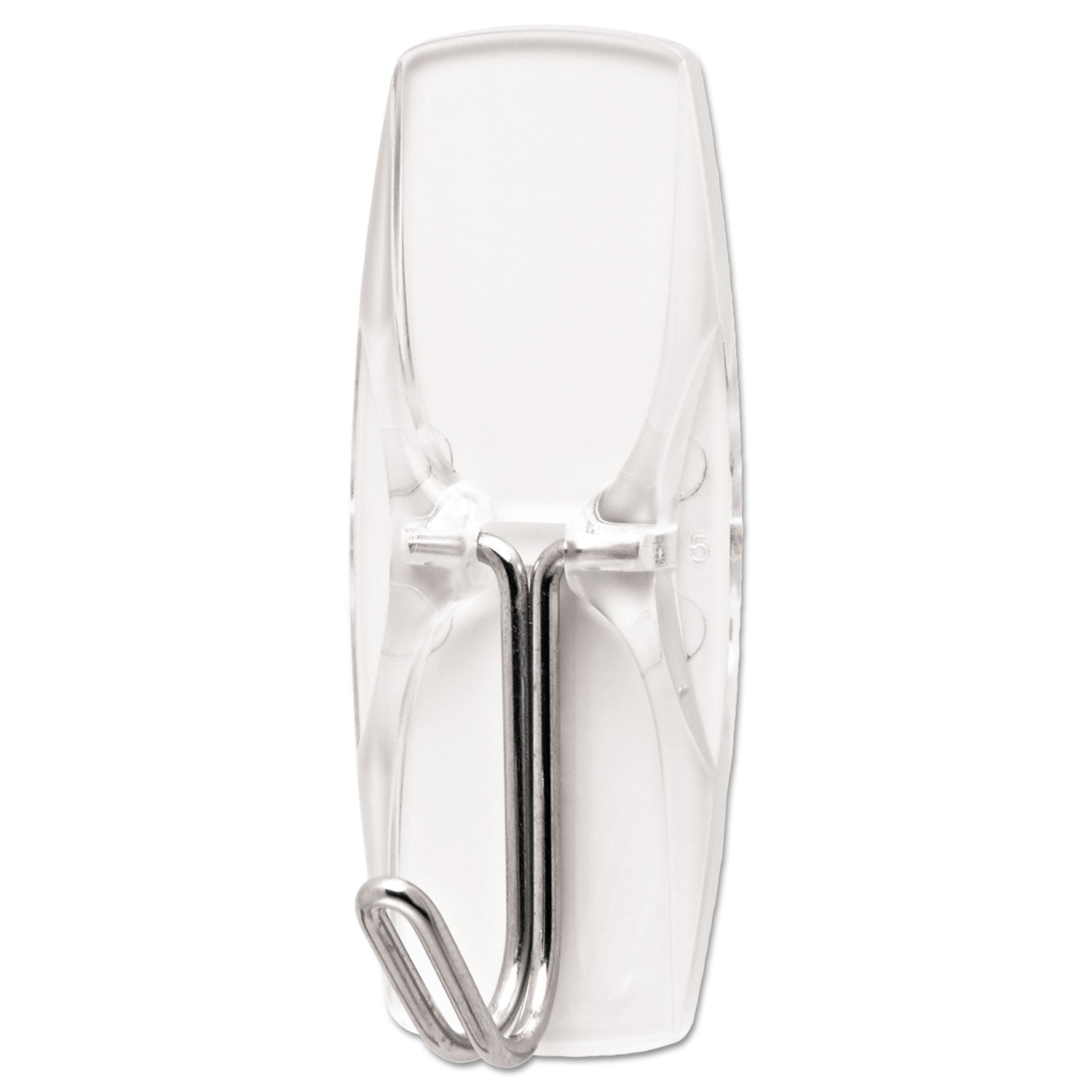 Command™ Clear Hooks and Strips, Medium, Plastic, 2 lb Capacity, 6 Hooks and 8 Strips/Pack