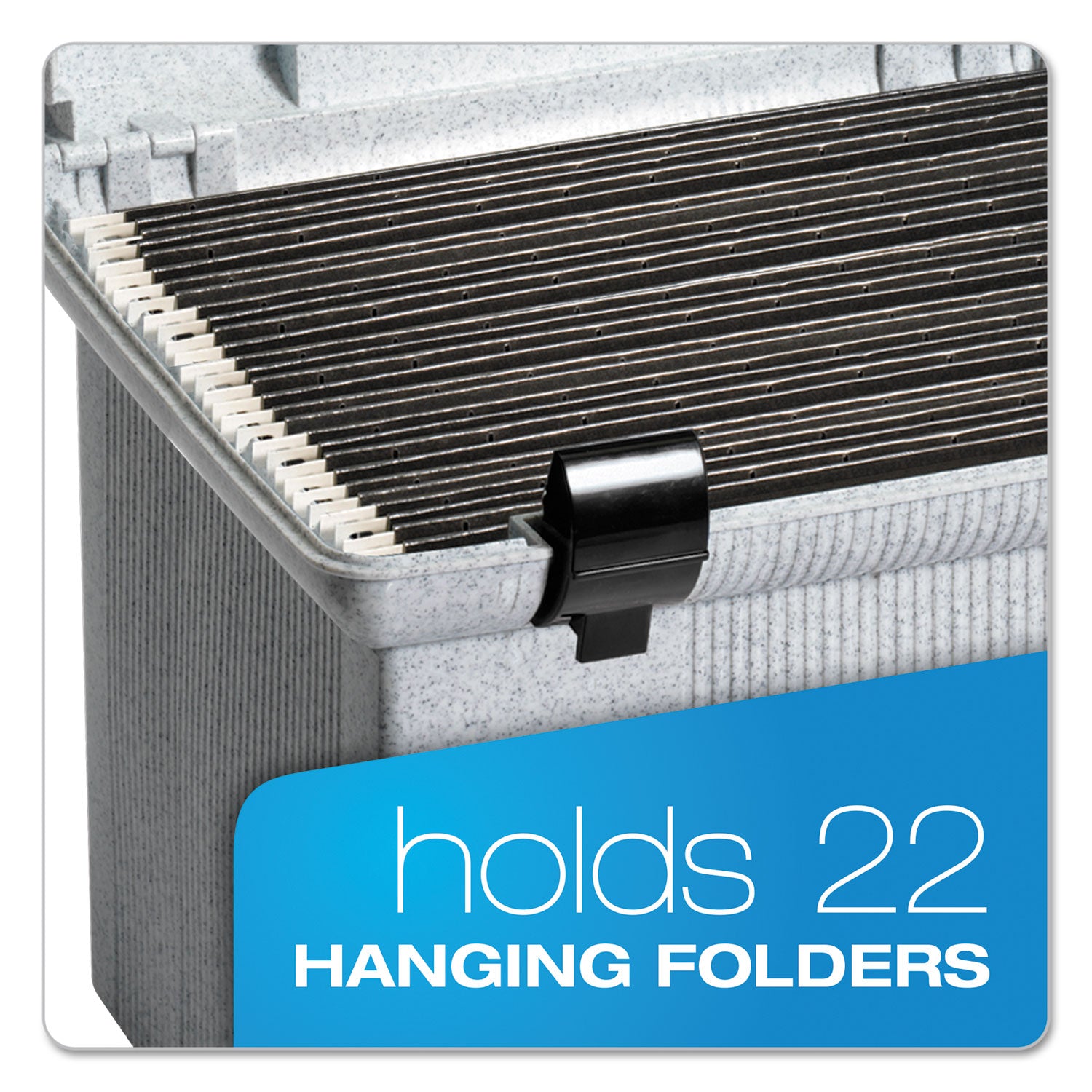 Pendaflex® Portable File Boxes, Letter Files, 13.88" X 14" X 11.13", Granite
