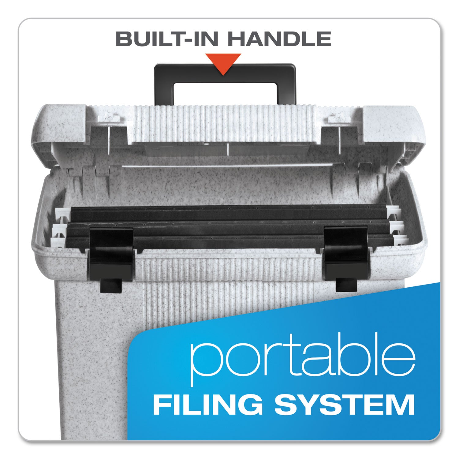 Pendaflex® Portable File Boxes, Letter Files, 13.88" X 14" X 11.13", Granite
