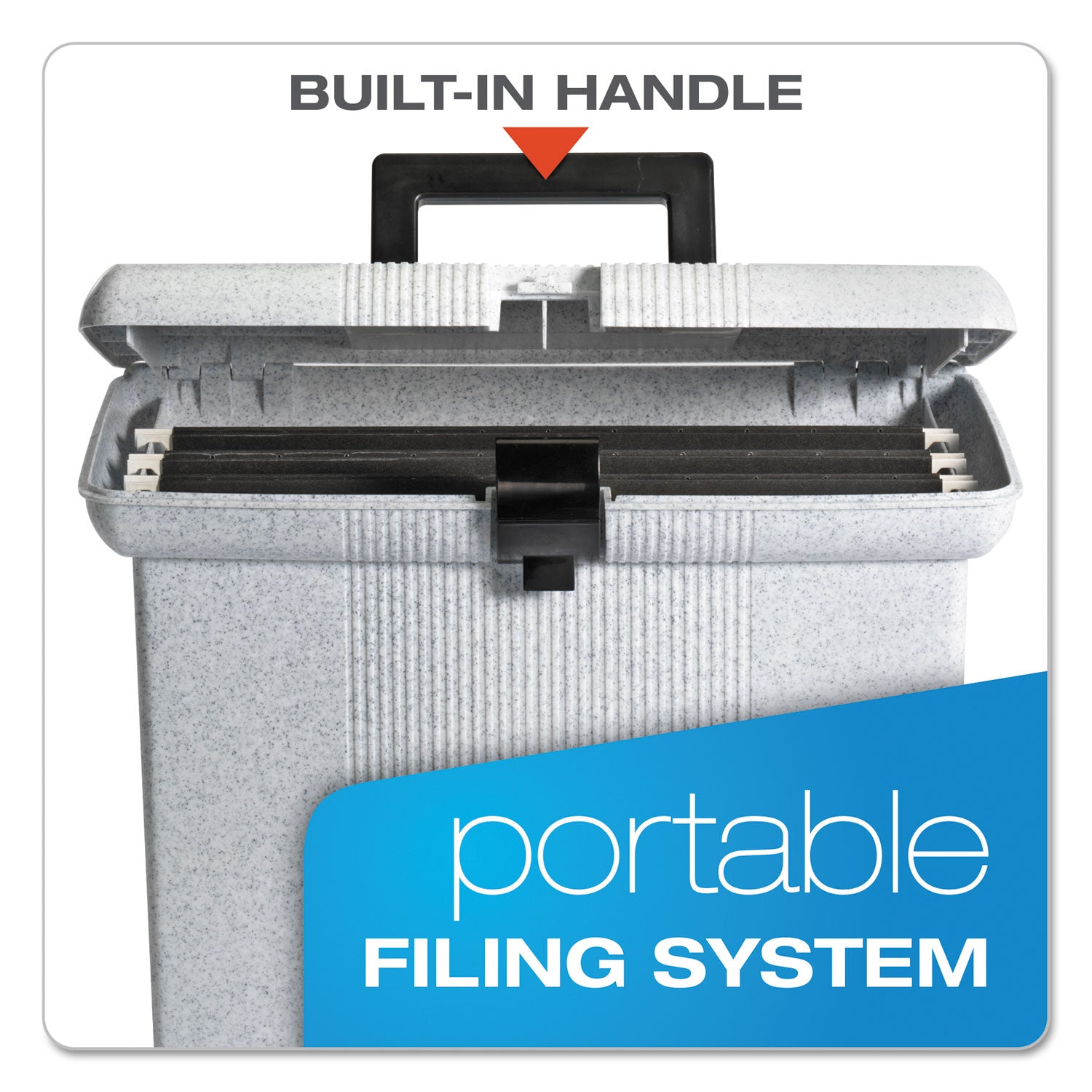 Pendaflex® Portable File Boxes, Letter Files, 14.88" X 6.5" X 11.88", Granite