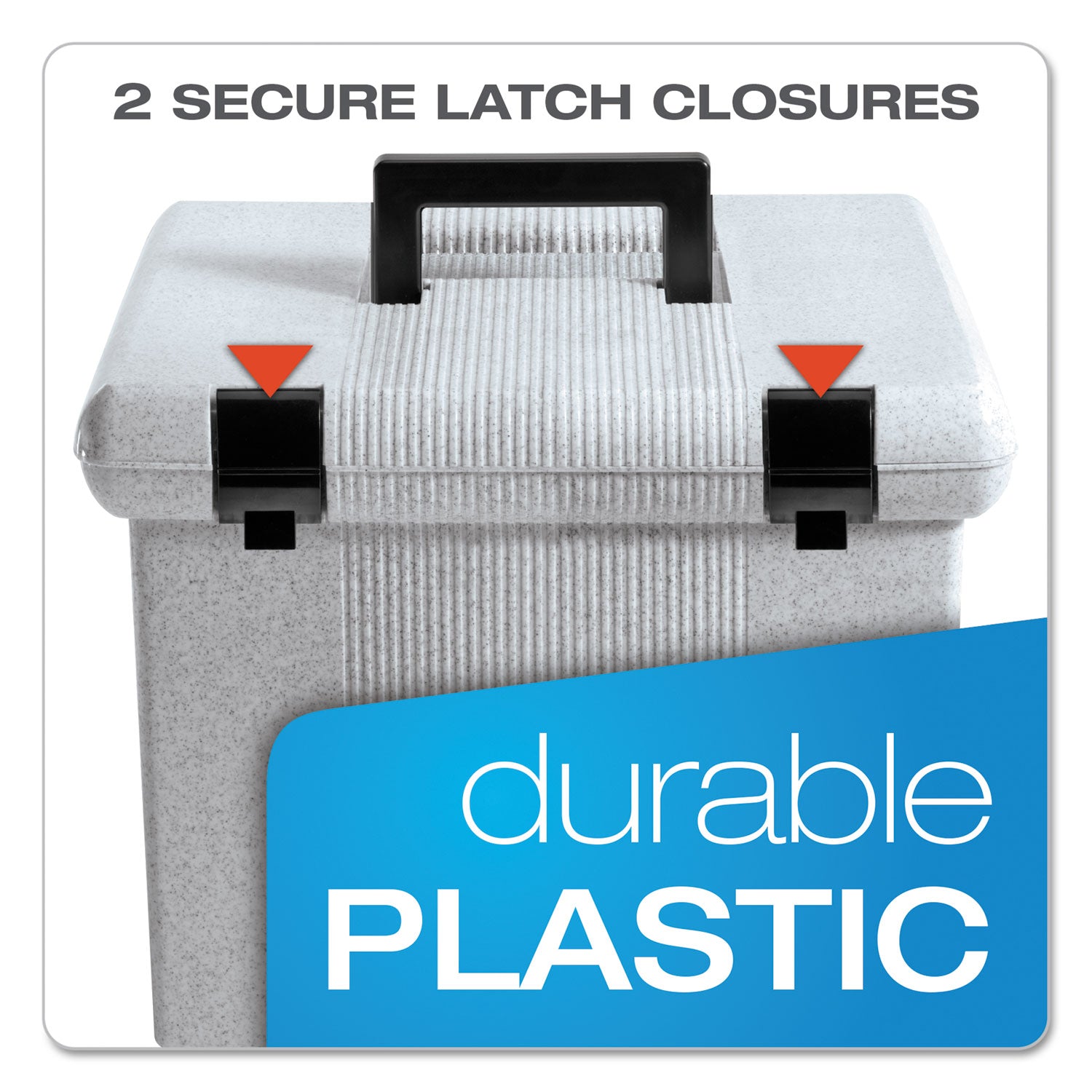 Pendaflex® Portable File Boxes, Letter Files, 13.88" X 14" X 11.13", Granite