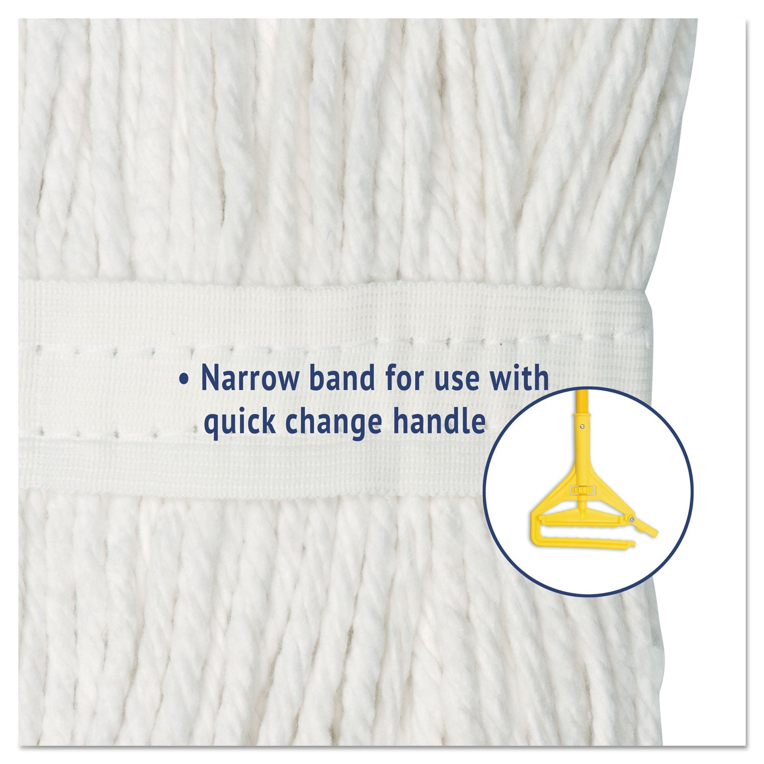 Boardwalk® Cut-End Wet Mop Head, Cotton, No. 16 Size, White