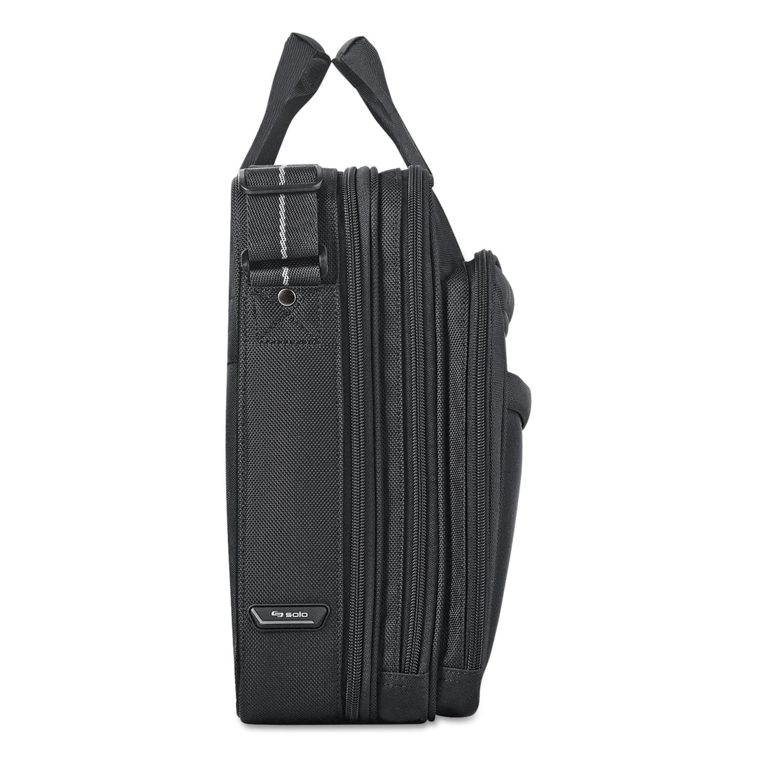 Solo Pro CheckFast Briefcase, Fits Devices Up to 17.3", Polyester, 17 x 5.5 x 13.75, Black