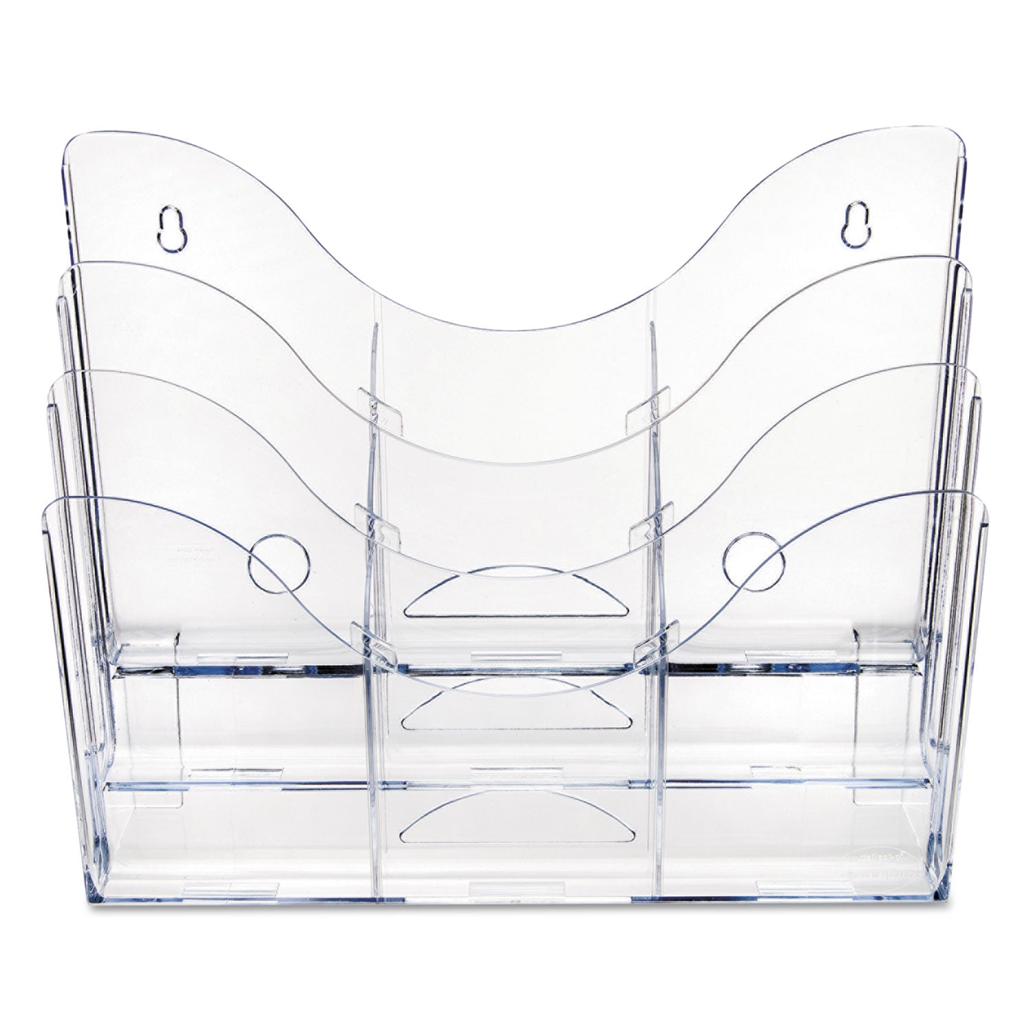 deflecto® 3-Tier Document Organizer W/6 Removable Dividers, 14w X 3.5d X 11.5h, Clear