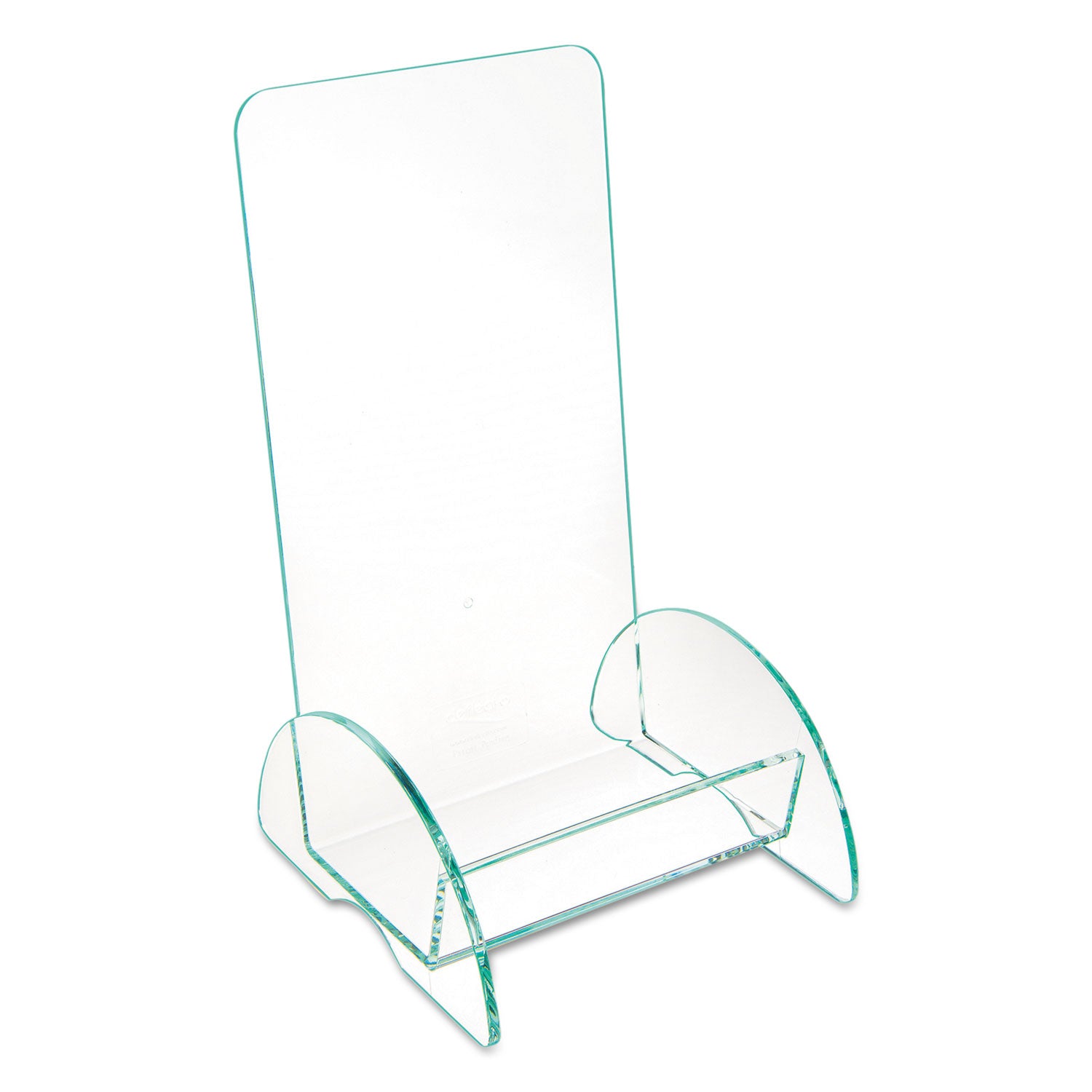 deflecto® Euro-Style Docuholder, Leaflet Size, 4.5w X 4.5d X 7.88h, Green Tinted