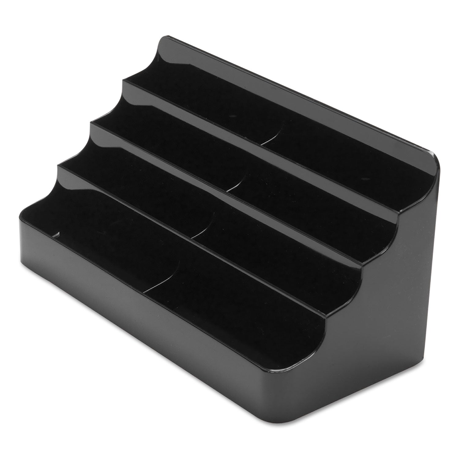 deflecto® 8-Tier Recycled Business Card Holder, Holds 400 Cards, 7.88 X 3.88 X 3.38, Plastic, Black