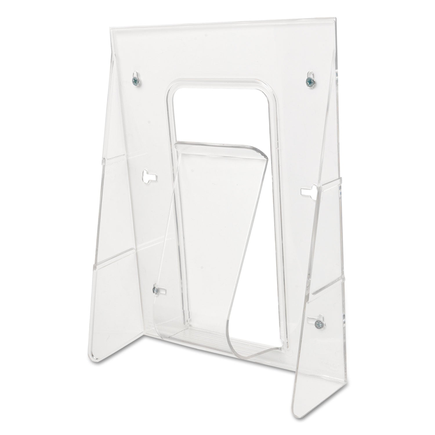 deflecto® Stand-Tall Wall-Mount Literature Rack, Magazine, 9.13w X 3.25d X 11.88h, Clear