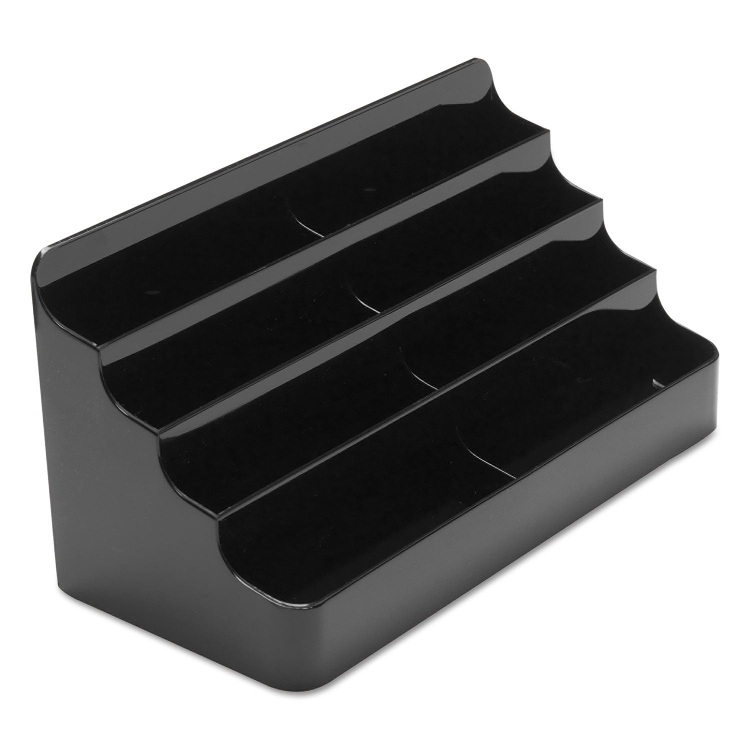 deflecto® 8-Tier Recycled Business Card Holder, Holds 400 Cards, 7.88 X 3.88 X 3.38, Plastic, Black