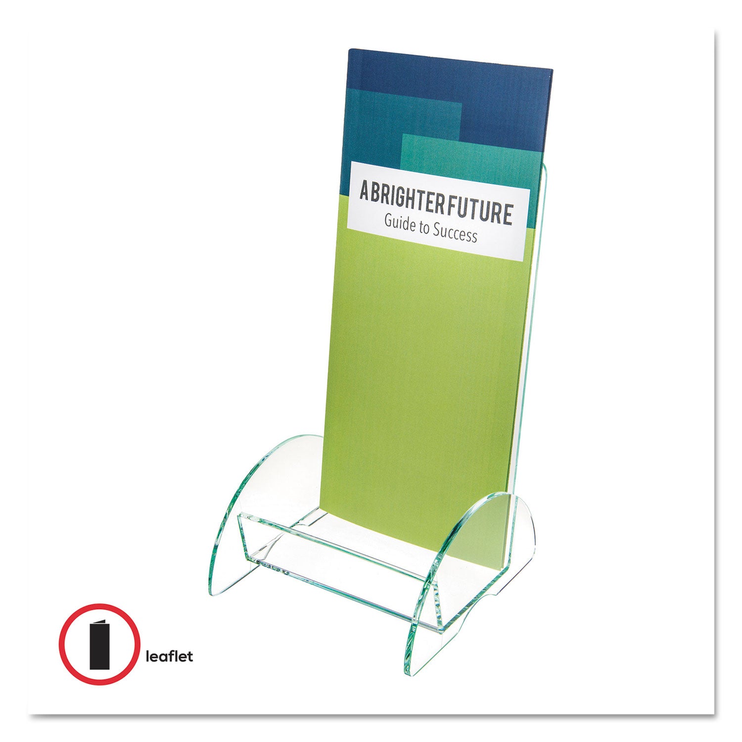 deflecto® Euro-Style Docuholder, Leaflet Size, 4.5w X 4.5d X 7.88h, Green Tinted