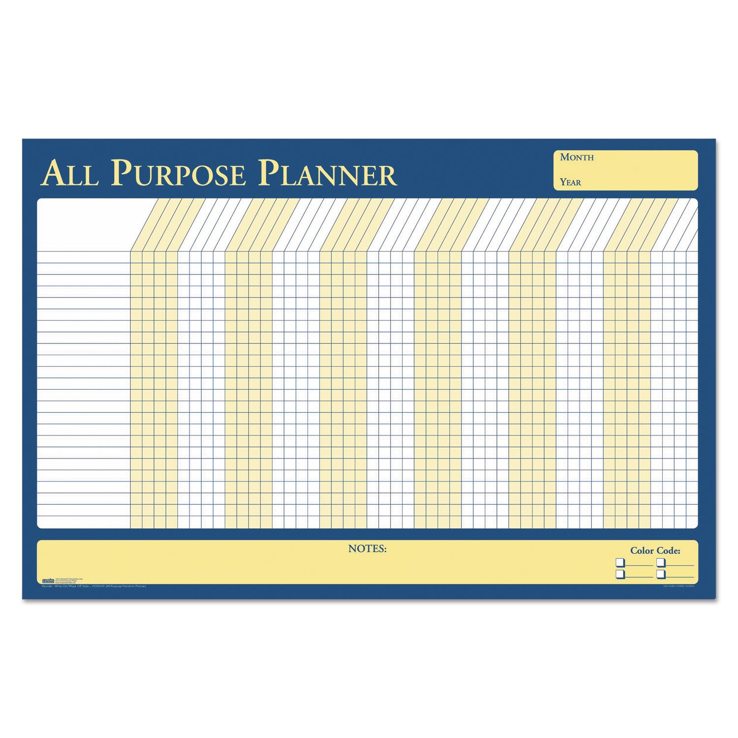 House of Doolittle™ 100% Recycled All-Purpose/Vacation Planner, 12-Month Planning/Scheduling Calendar, 36" x 24", Multicolor Surface