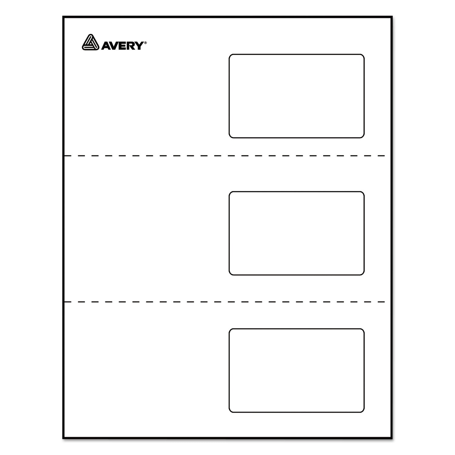 Avery® Laminated Laser/inkjet Id Cards, 2 1/4 X 3 1/2, White, 30/box