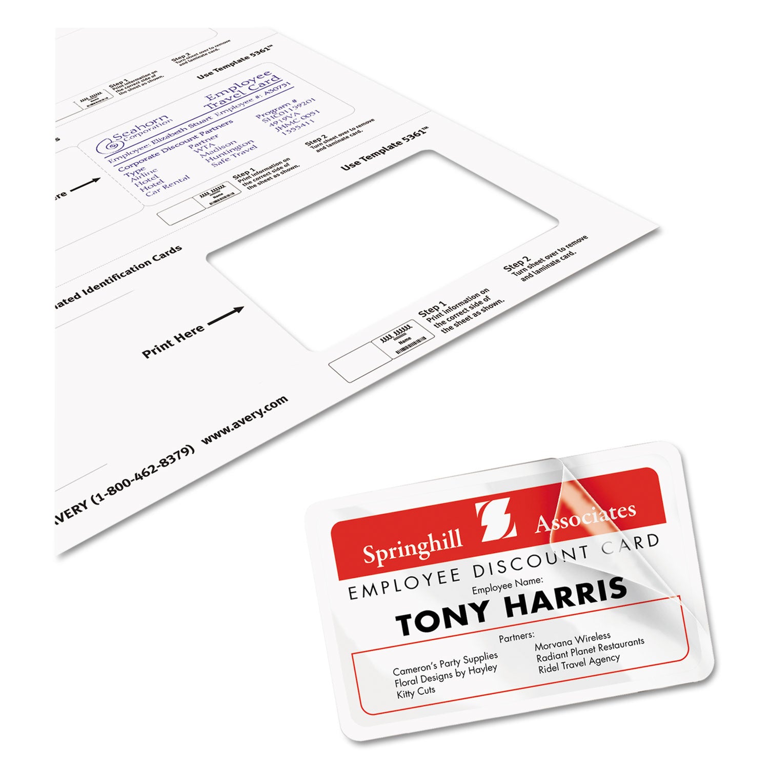 Avery® Laminated Laser/inkjet Id Cards, 2 1/4 X 3 1/2, White, 30/box