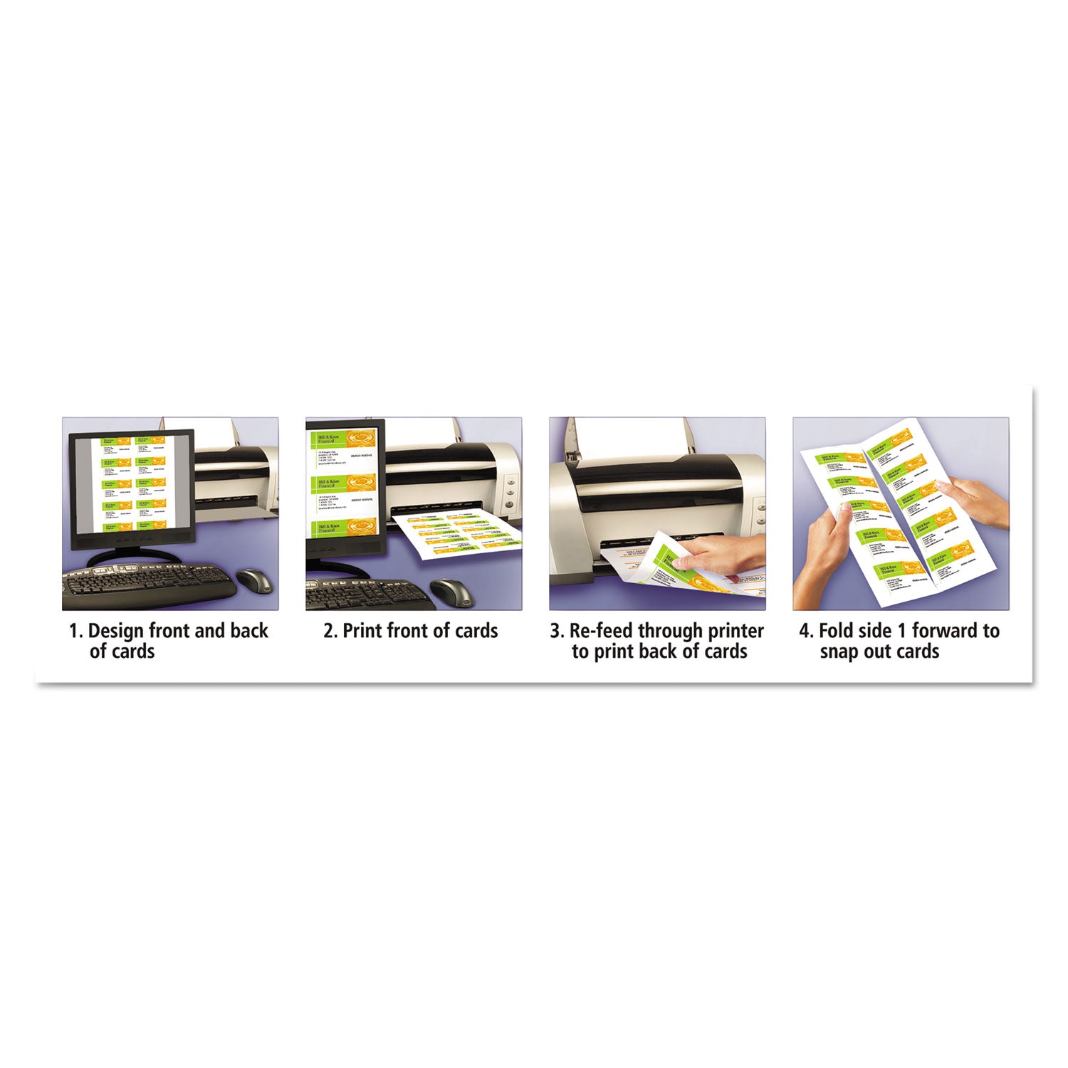 Avery® Clean Edge Business Cards, Laser, 2 X 3.5, Ivory, 200 Cards, 10 Cards/sheet, 20 Sheets/pack